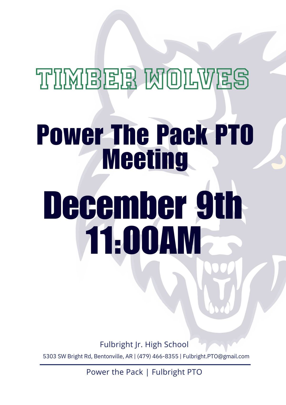 FJHS Power the Pack PTO Monthly Meeting