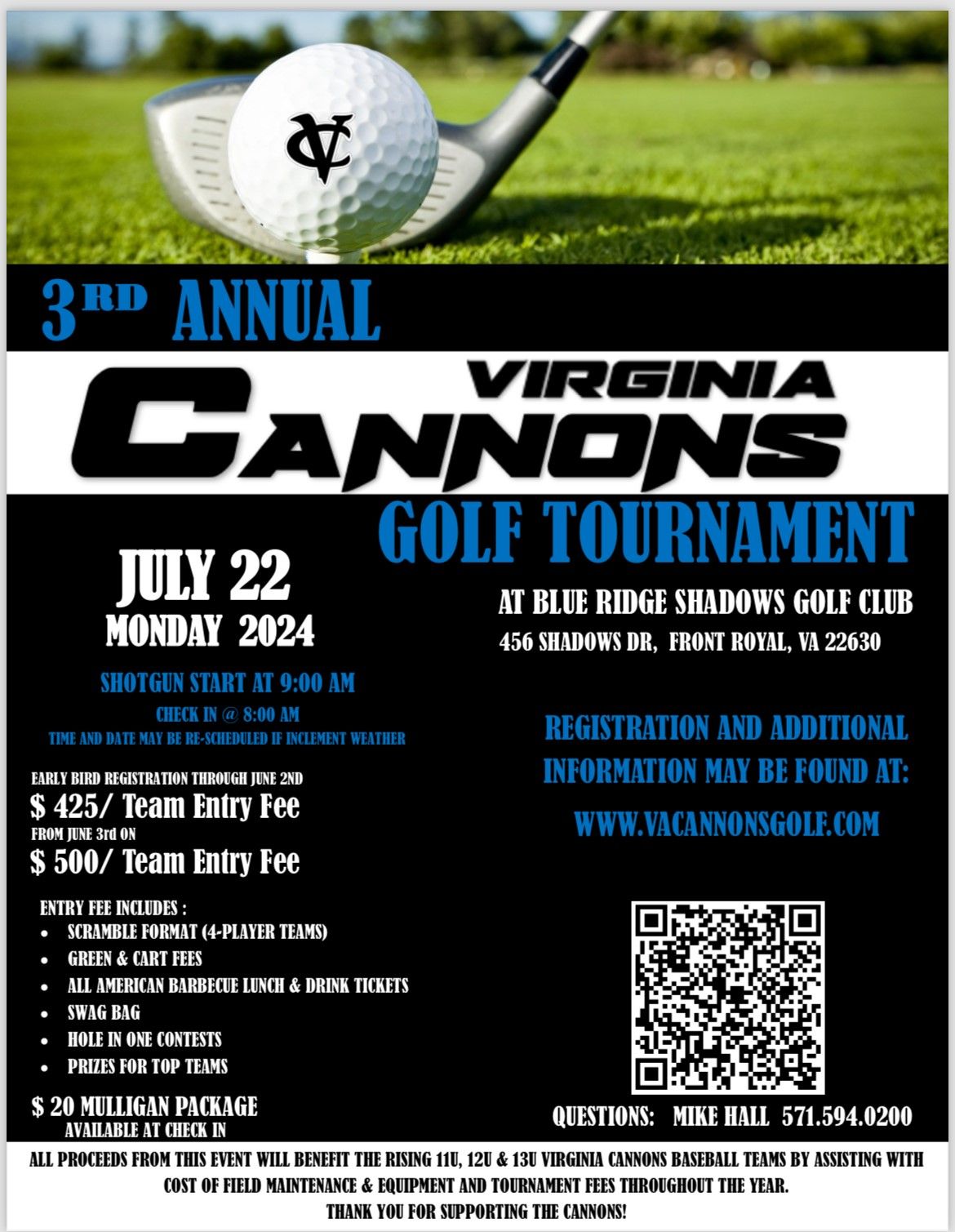 3rd Annual Virginia Cannons Golf Tournament