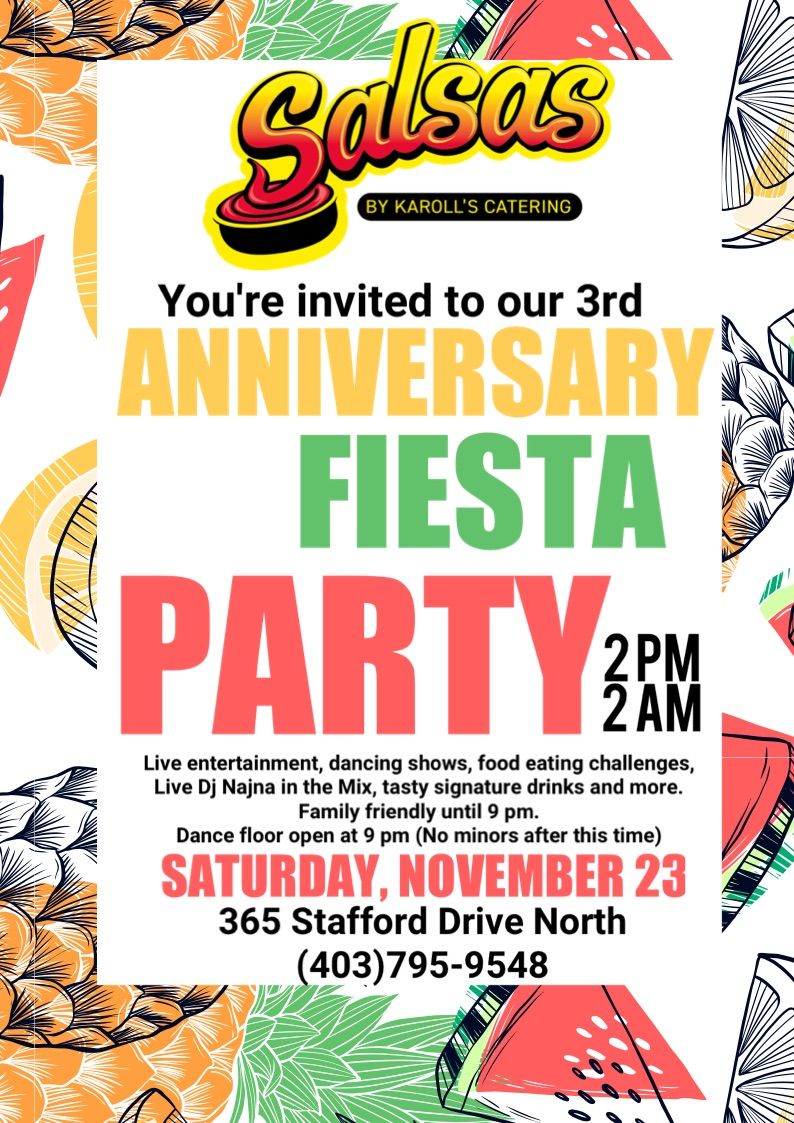 SALSAS RESTAURANT 3 rd  ANNIVERSARY FIESTA PARTY 