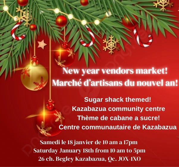 March\u00e9 d\u2019artisans du nouvel an! New year vendors market!