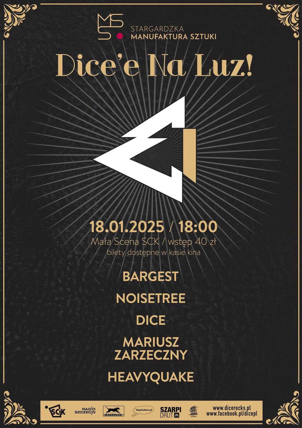 Dice'e Na Luz! 2025 - koncert - HEAVYQUAKE \/ NOISETREE \/ ZARZECZNY \/ BARGEST \/ DICE