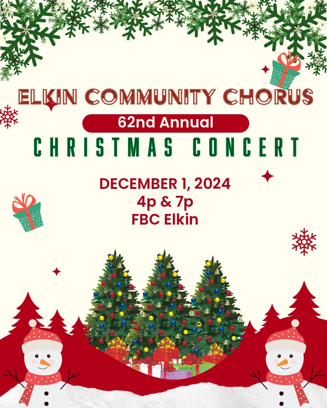 62nd Annual Christmas Concert! 4pm & 7pm showings