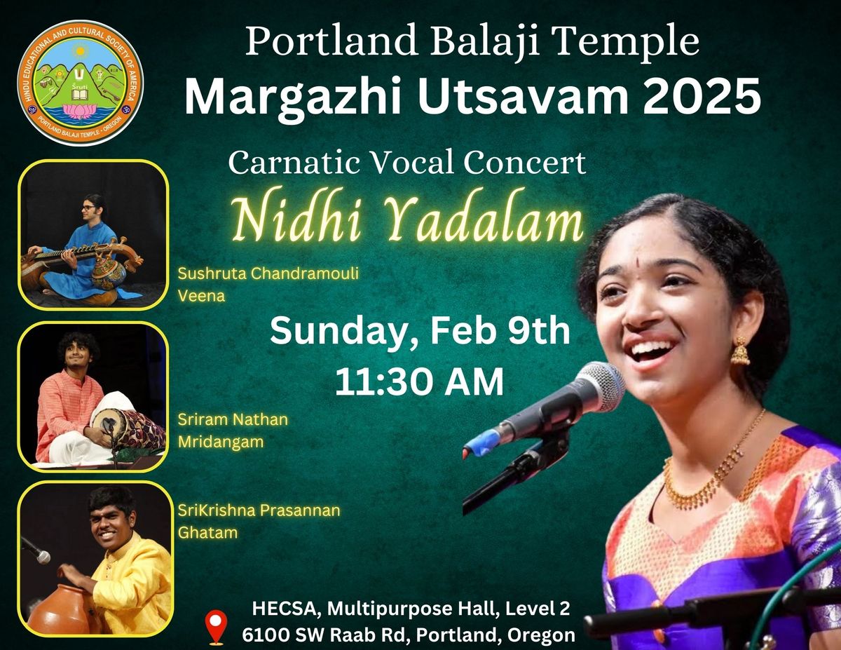 Carnatic Vocal Concert by Nidhi Yadalam