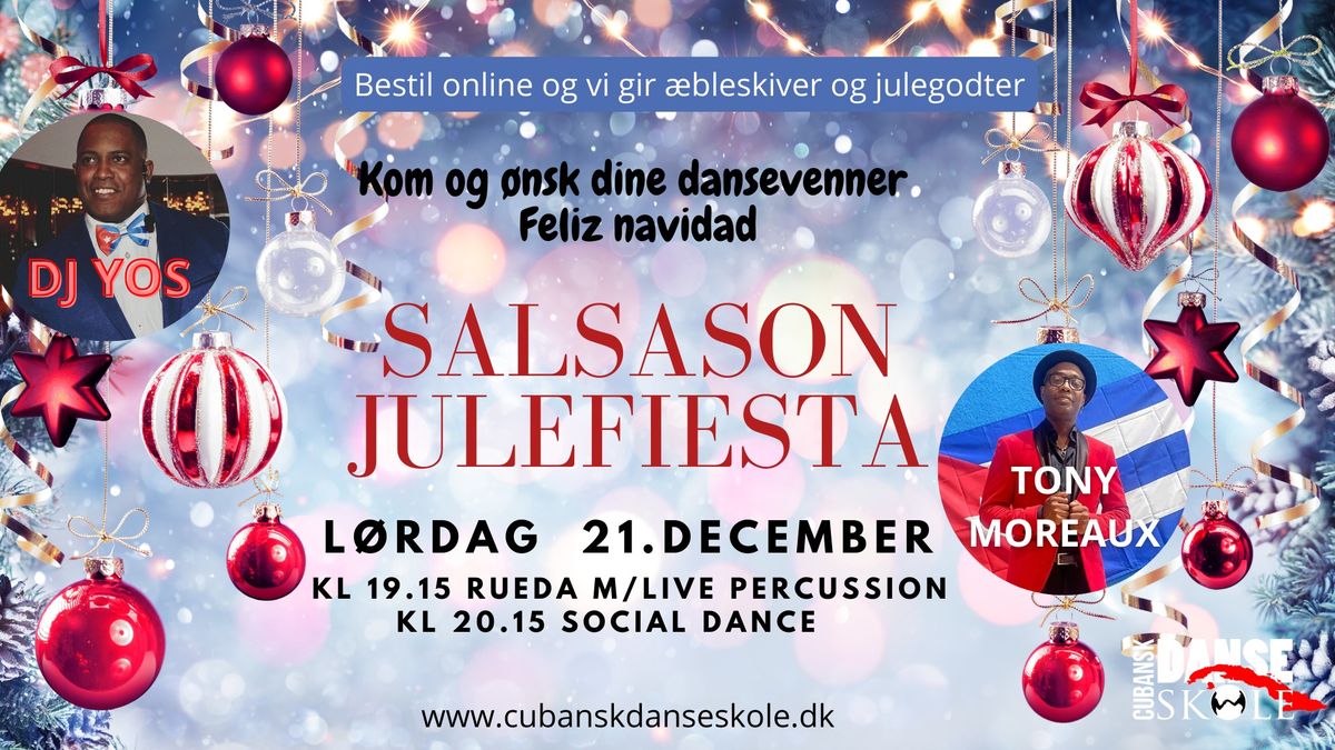 SalsaSon Julefiesta & workshop Rueda - Live percussion m\/Tony Moreaux