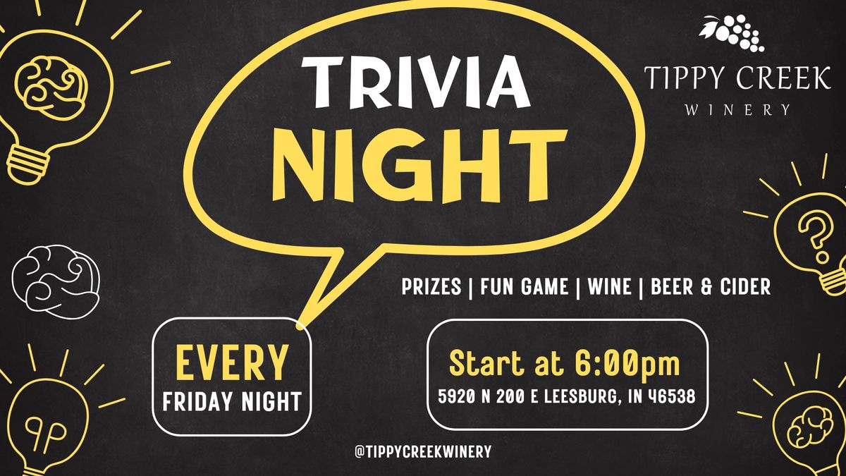 Trivia Night | Friday, March 7th | 6pm to 7pm 