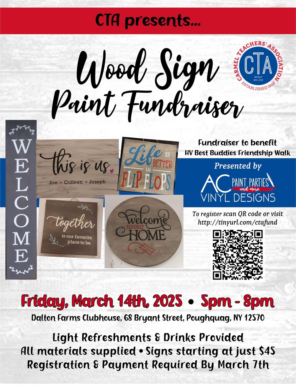 Carmel TA Wood Sign Paint Fundraiser