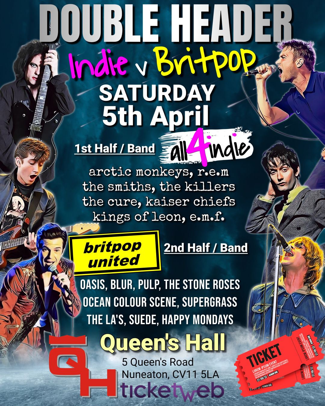 Double Header: INDIE v BRITPOP...All4Indie v Britpop United