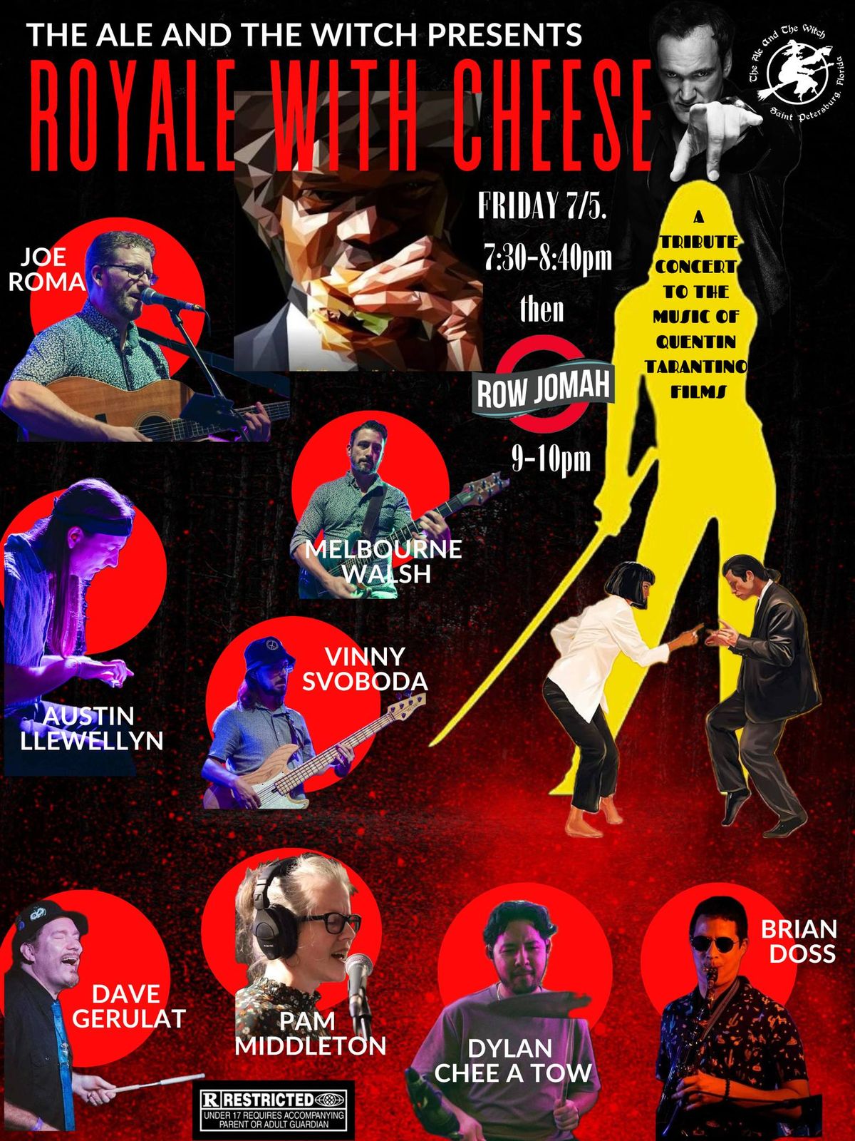 Row Jomah's special Royale with Cheese tribute concert set I and set II Original music FR 7\/5 7:30pm