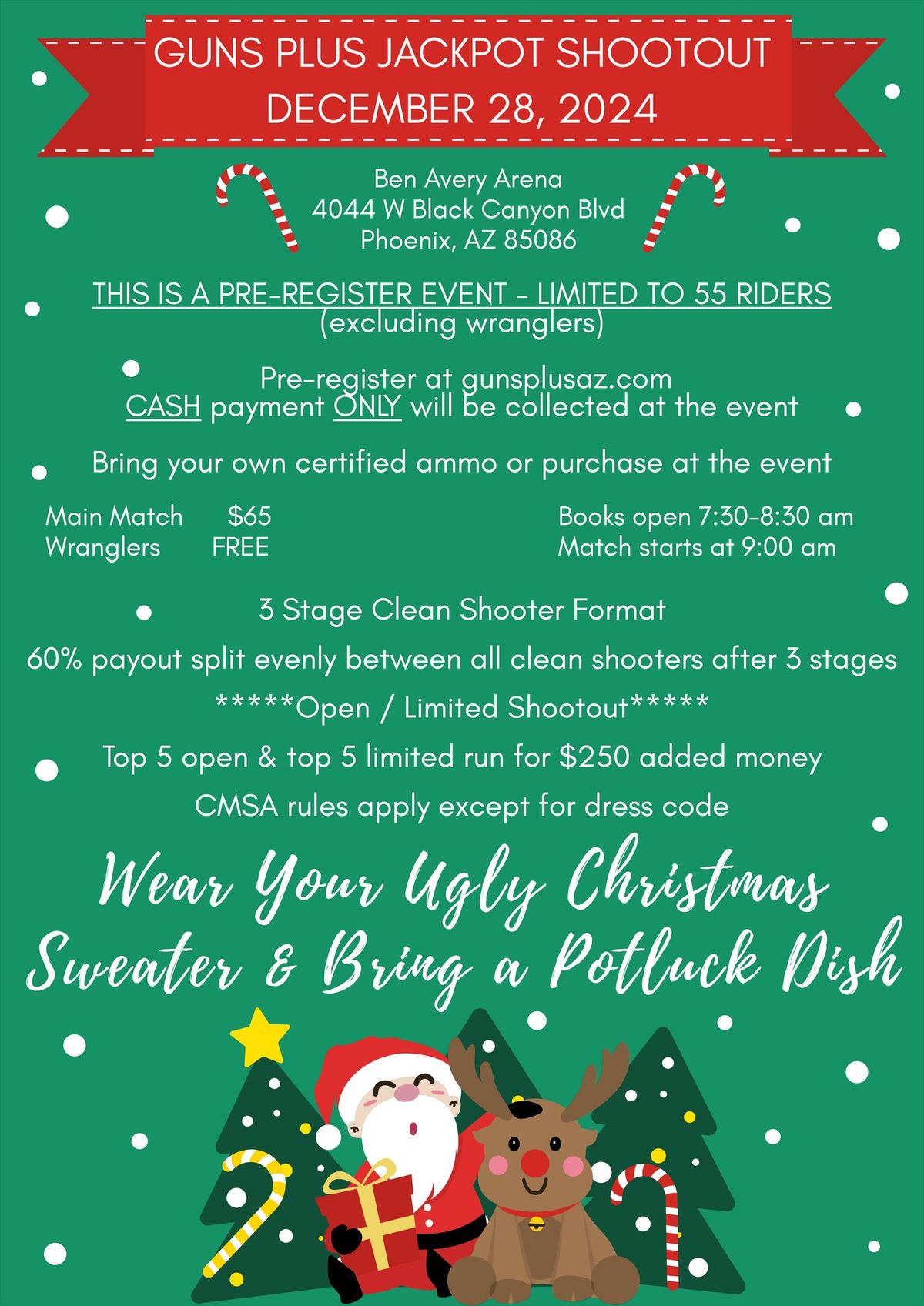 Guns Plus Jackpot Shootout - Ugly Christmas Sweater Shoot & Potluck