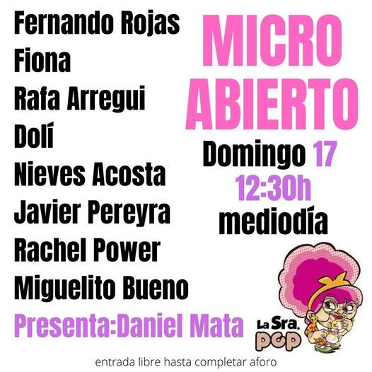Micro Abierto en La Sra. Pop