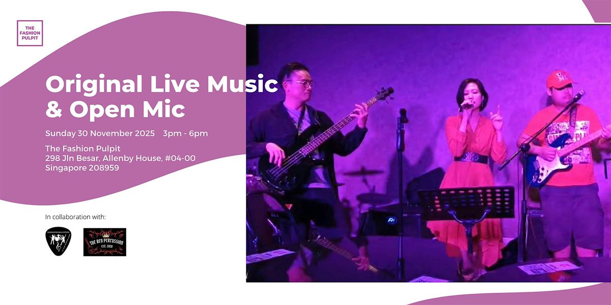 A Retro Afternoon: Original Live Music by The Red Percussion & Open Mic