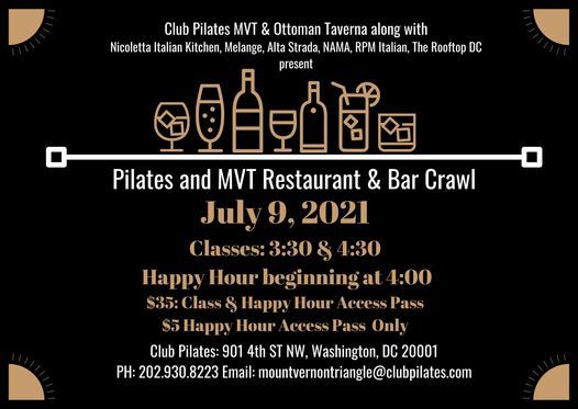 Club Pilates and MVT Restaurant & Bar Crawl