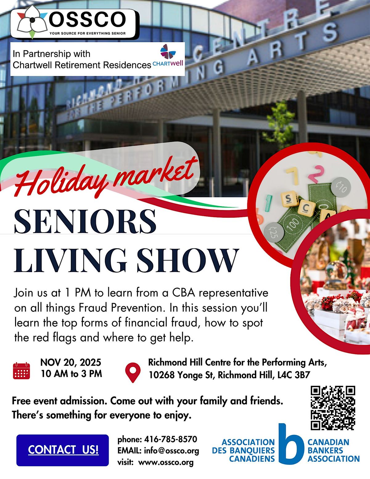 OSSCO Live Event : Seniors  Living Show with Holiday Market Speaker