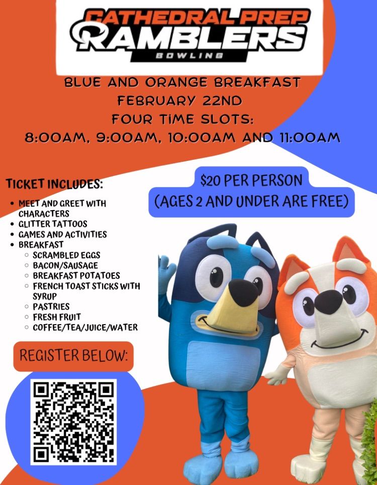 Blue & Orange Character Breakfast