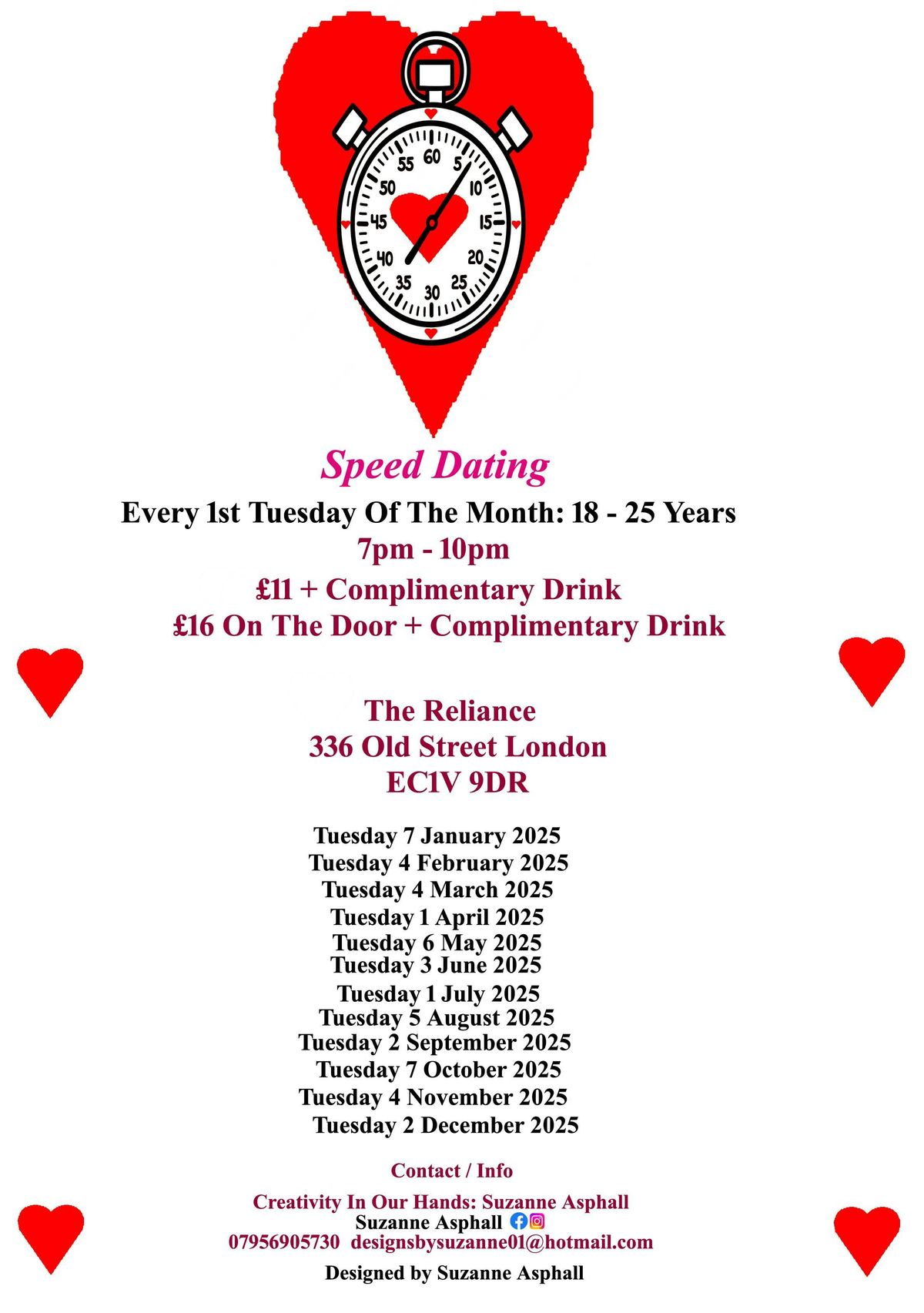 Speed Dating 18 - 25 years Tuesdays
