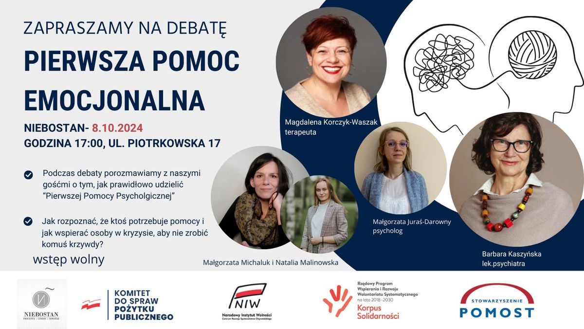 PIERWSZA POMOC EMOCJONALNA- DEBATA W NIEBOSTANIE