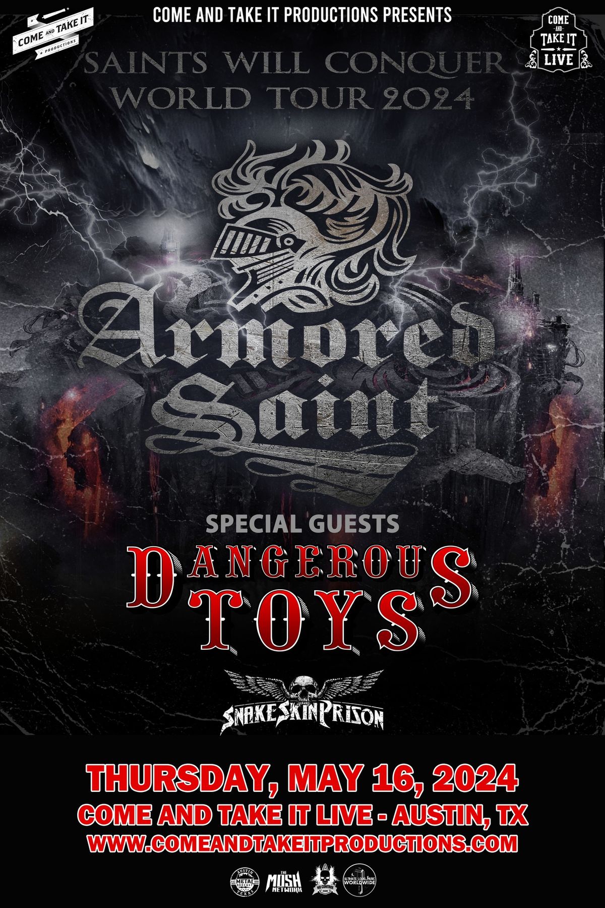 Armored Saint: Saints Will Conquer World Tour with Dangerous Toys and more at Come and Take It Live!