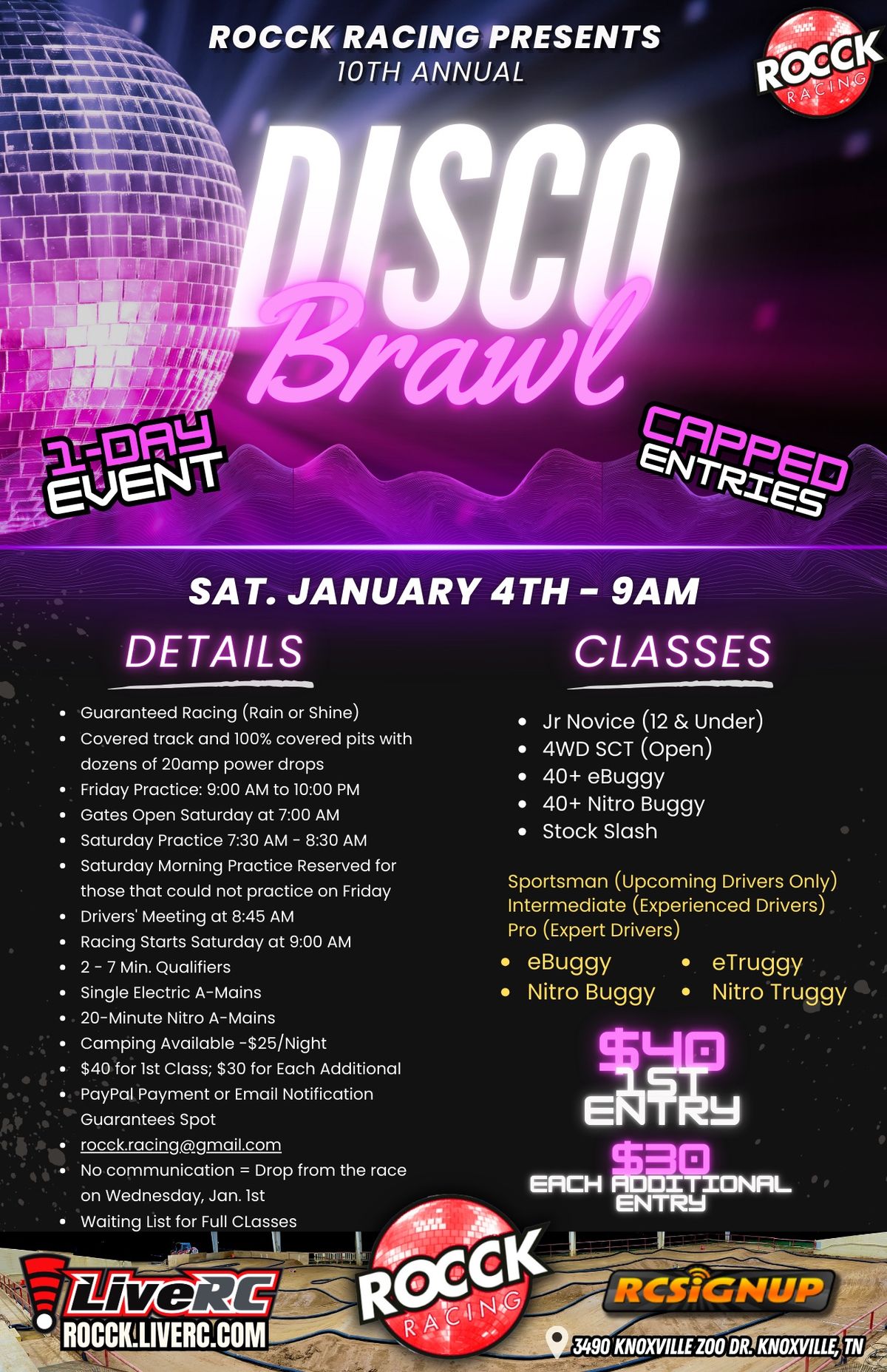 ROCCK's 10th Annual Disco Brawl Trophy Race (Sat. January 4th)