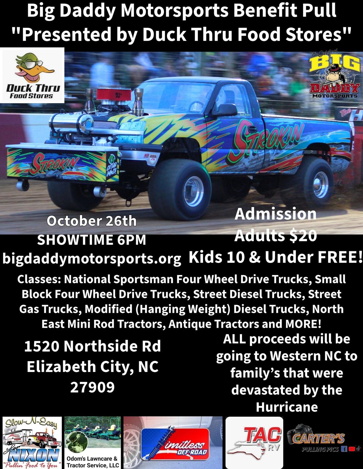 Big Daddy Motorsports Benefit Pull October 26th