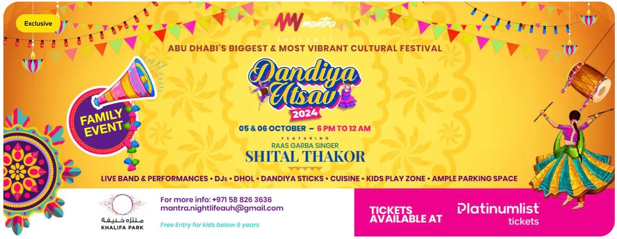 Dandiya Utsav - Abu Dhabi's Biggest Navaratri Festival, 5th-6th Oct 2024