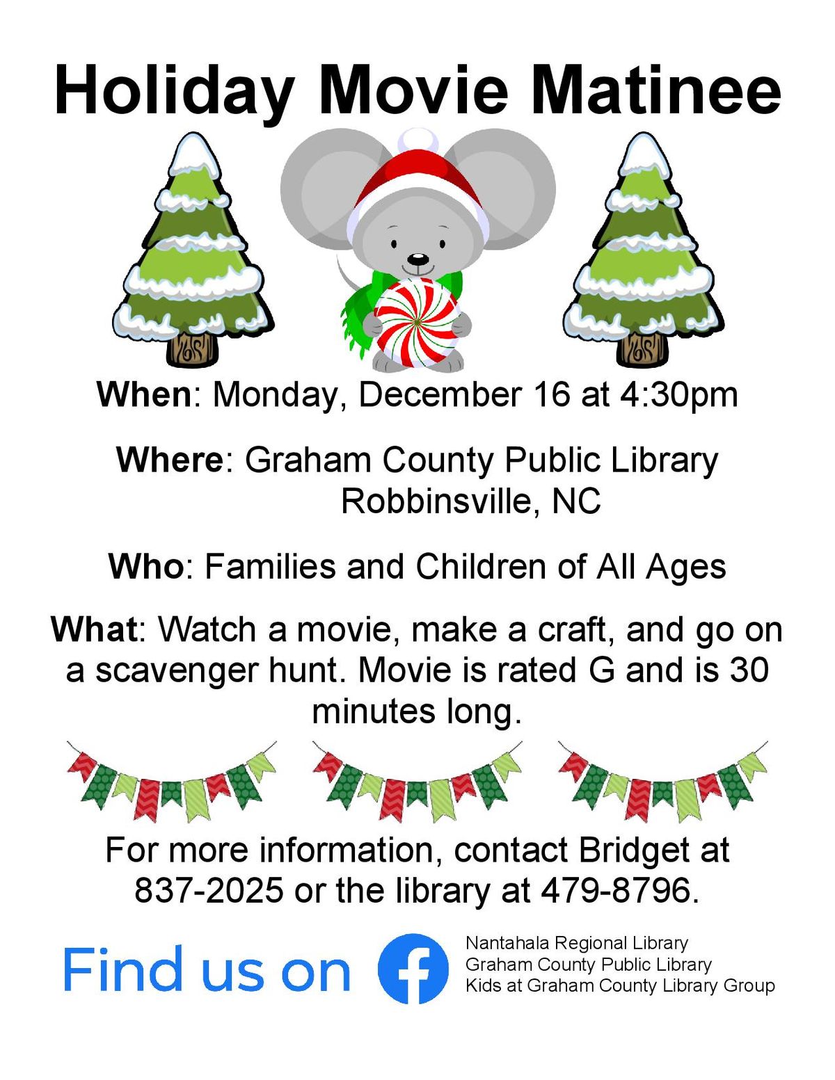 Holiday Movie Matinee at Graham County Public Library