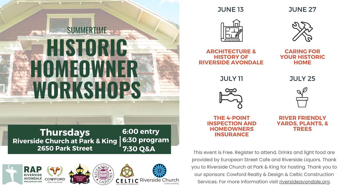 Summertime Historic Homeowners Workshop Series
