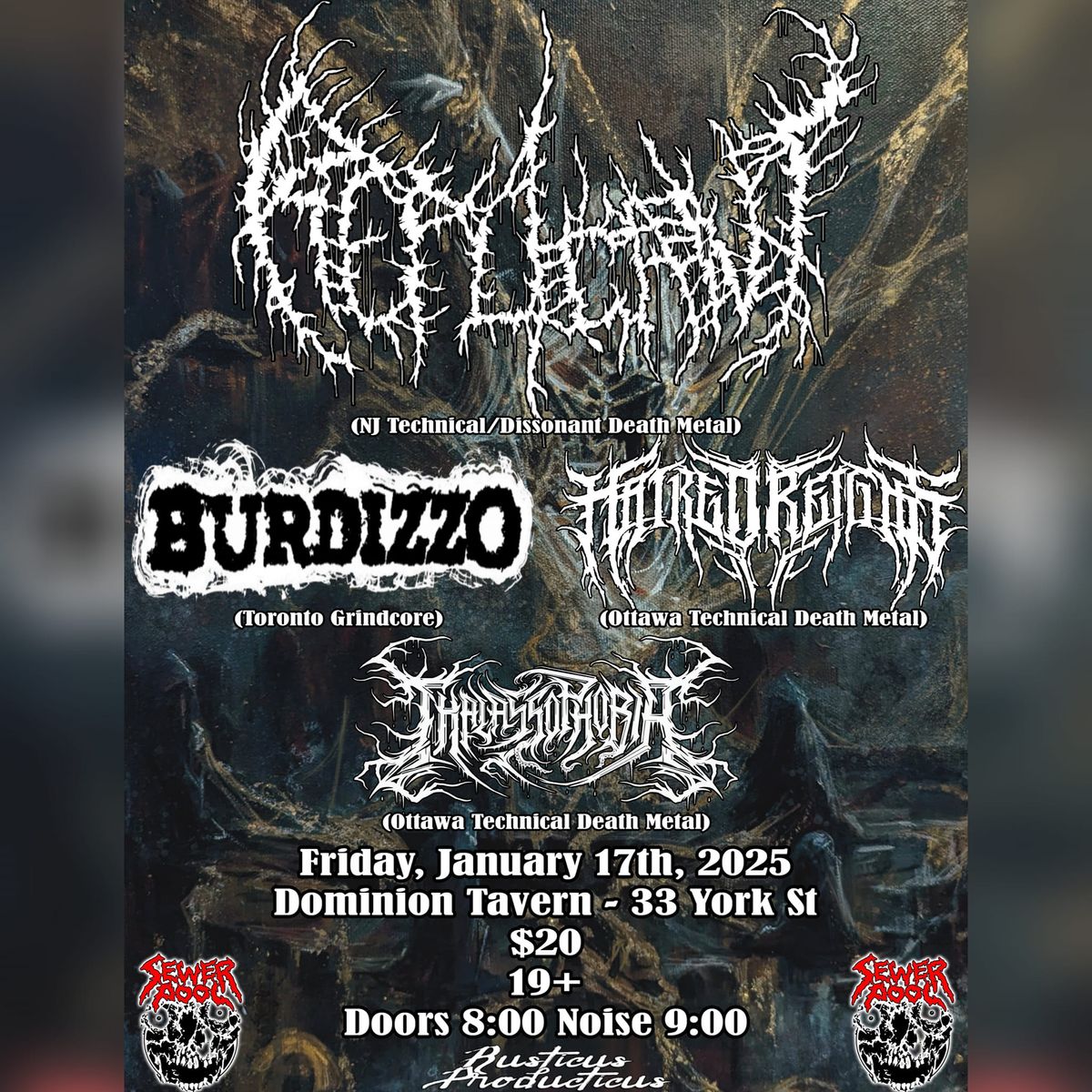 Replicant (NJ), Burdizzo, Hatred Reigns, Thalassophobia @ Dominion Tavern Jan 17