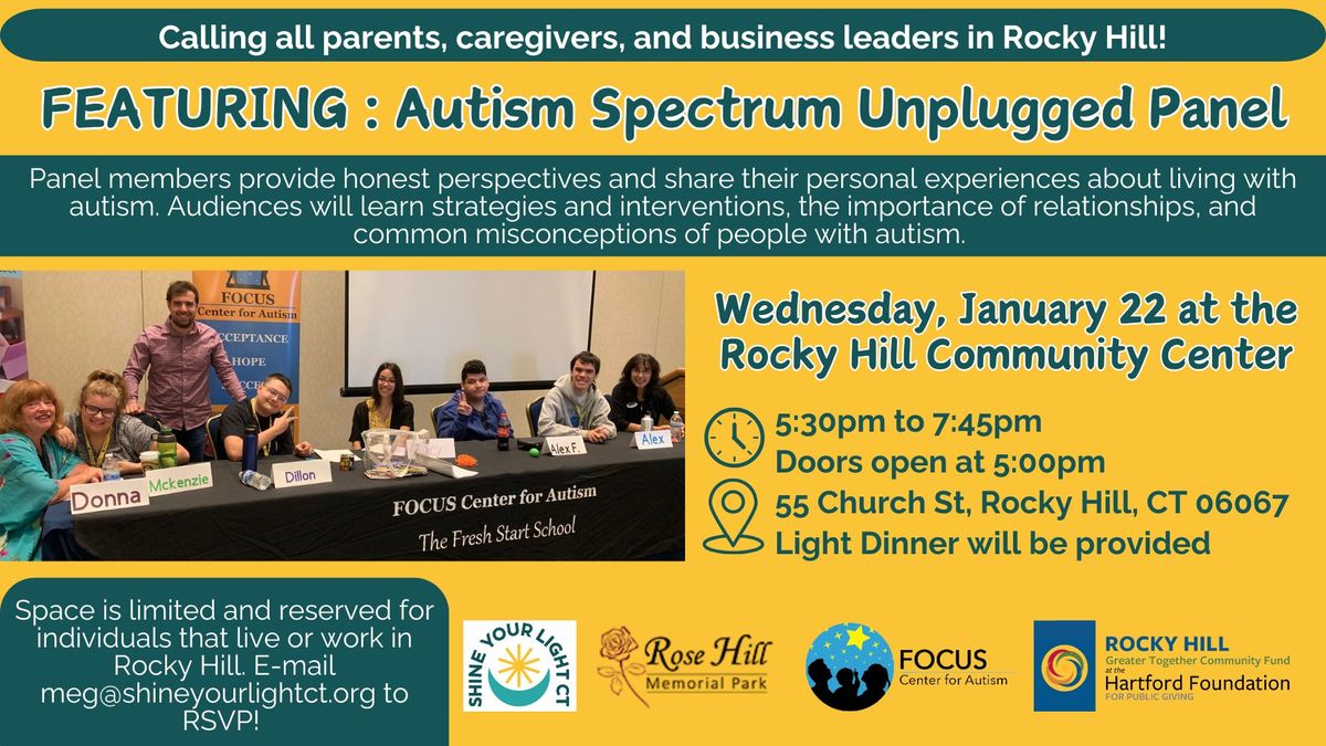 Autism Spectrum Unplugged Panel | For Rocky Hill Residents and Business Leaders