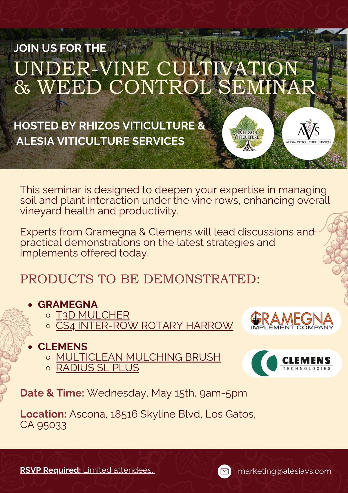 Under-Vine Cultivation & W**d Control Seminar ???