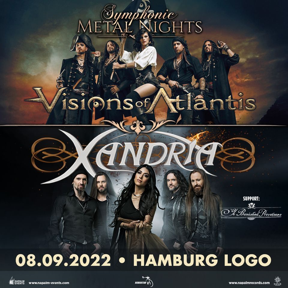 Visions Of Atlantis + Xandria + Ye Banished Privateers \u2022 Logo Hamburg