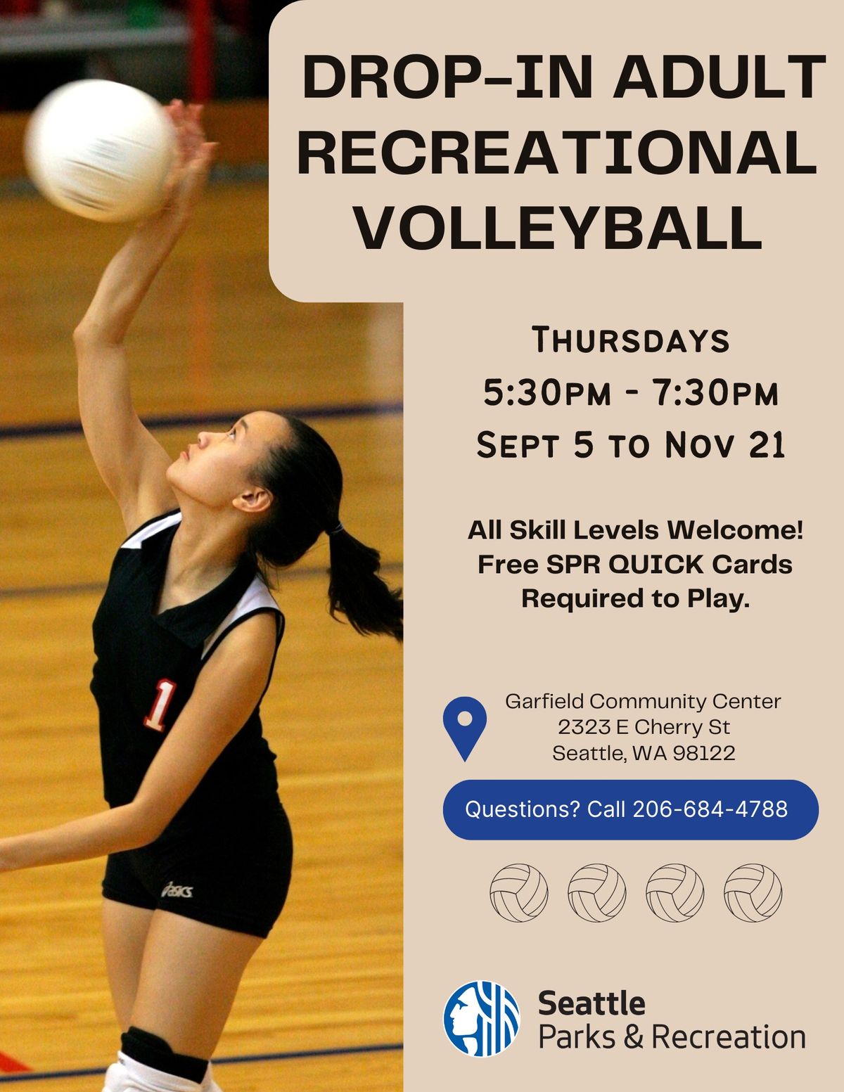 Drop-In Adult Recreational Volleyball