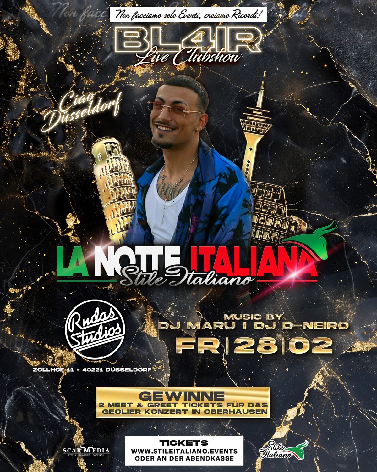 La Notte Italiana \u2022 28.2 D\u00dcSSELDORF Rudas con BL4IR Live