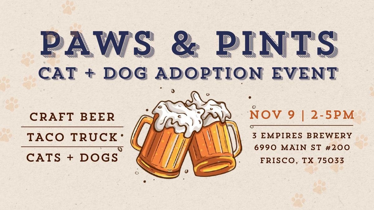 Paws & Pints Pet Adoption Event