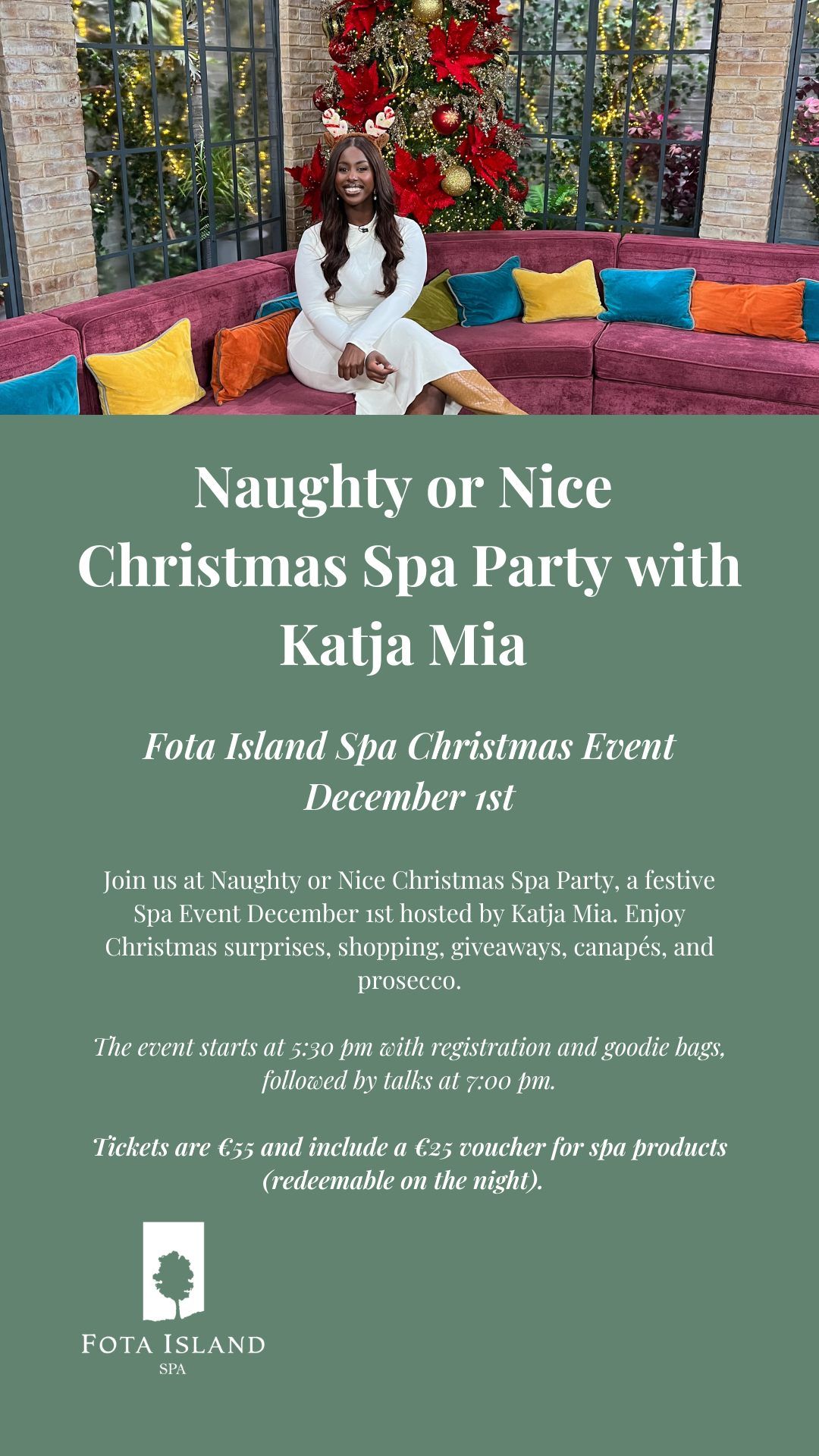 Naughty or Nice Christmas Spa Party with Katja Mia at Fota Island Resort