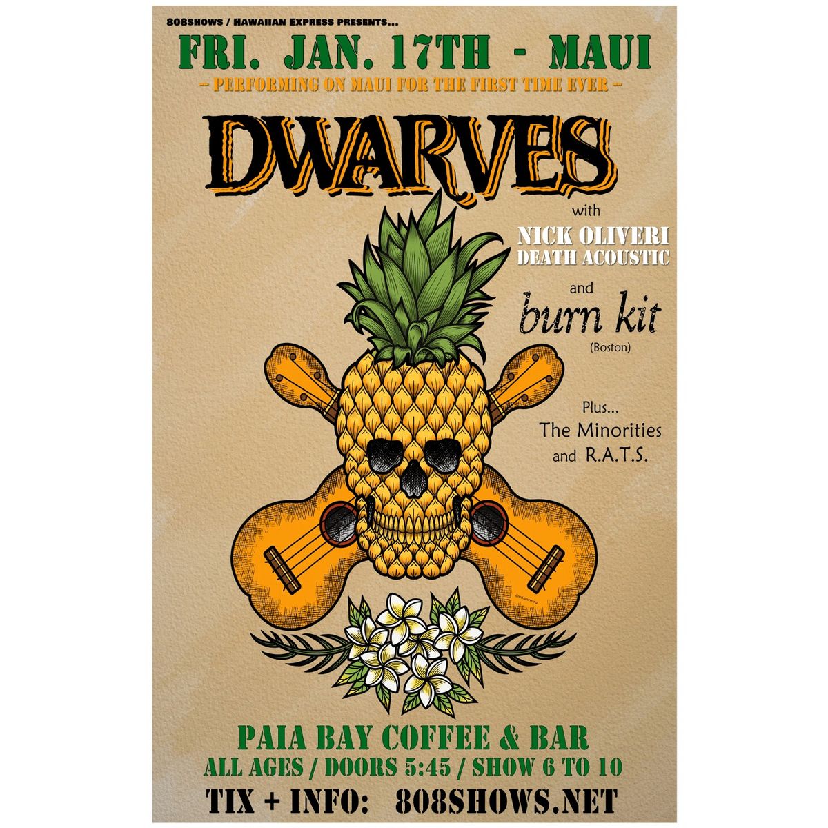 THE DWARVES \/ NICK OLIVERI \/ BURN KIT - Live on Maui