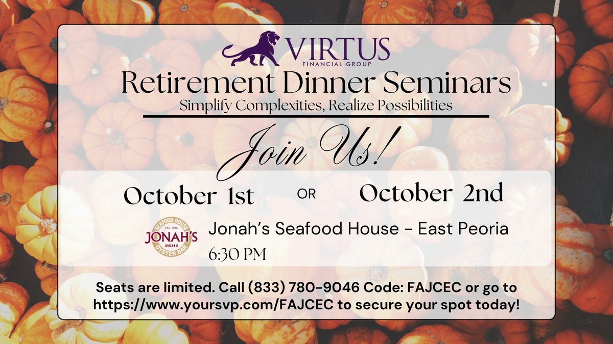 Retirement Dinner Seminar at Jonah's Seafood House