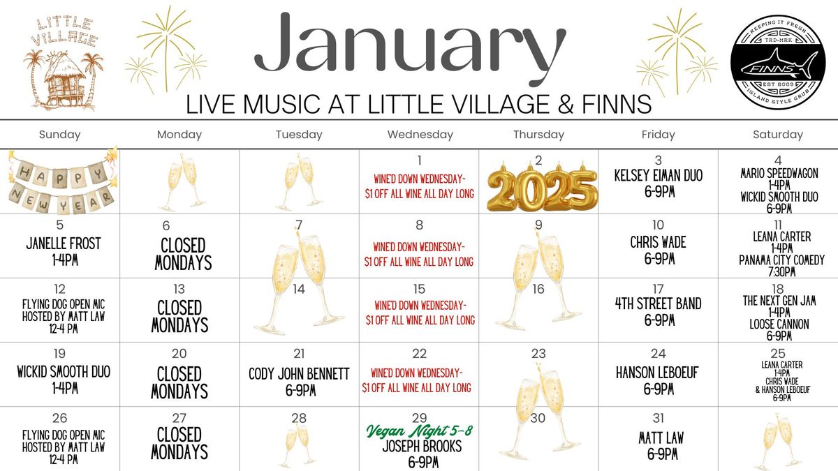 Little Village + FINNS January Live Music 