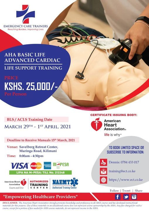AHA BASIC LIFE SUPPORT & ADVANCED CARDIAC LIFE SUPPORT TRAINING