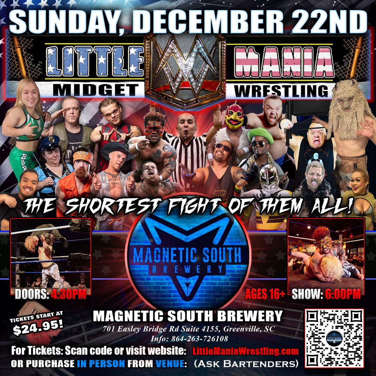 Greenville, SC - Midget Wrestling All * Stars: Little Mania Big Show!