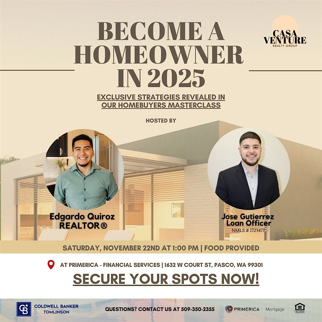 \u2728 First Time Homebuyers Class (Tri-Cities & Yakima Valley) Food Provided!