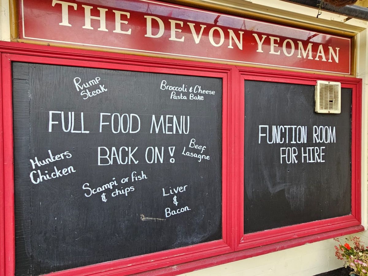 Meals at The Devon Yeoman (Sunday lunch 12-2)