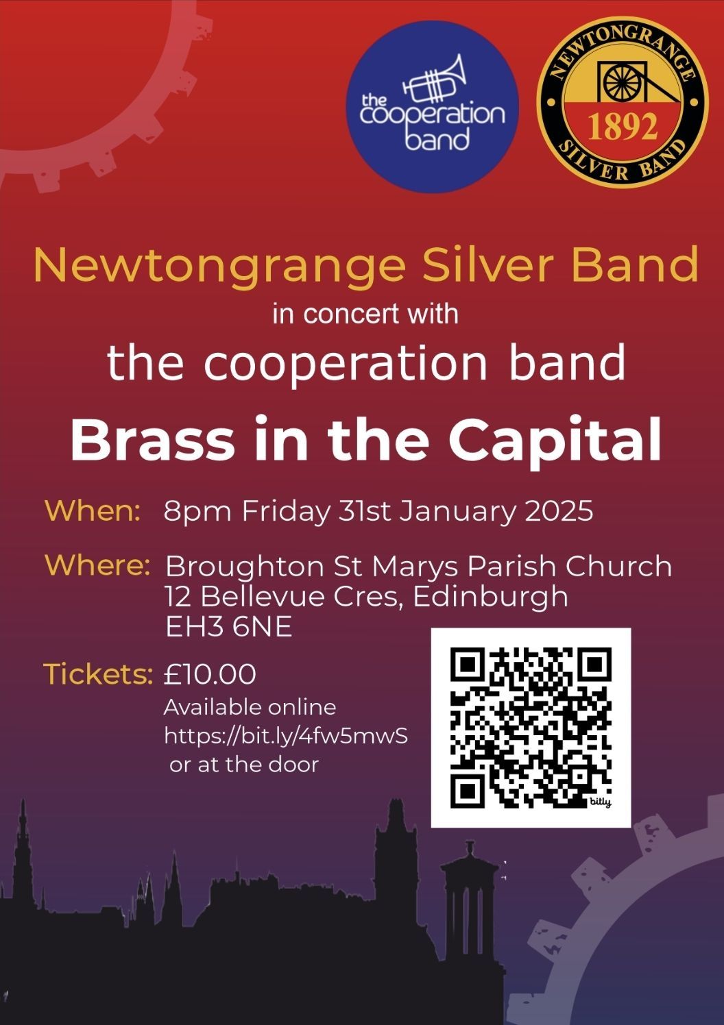 Brass in the Capital: Newtongrange Silver Band in concert with the cooperation band