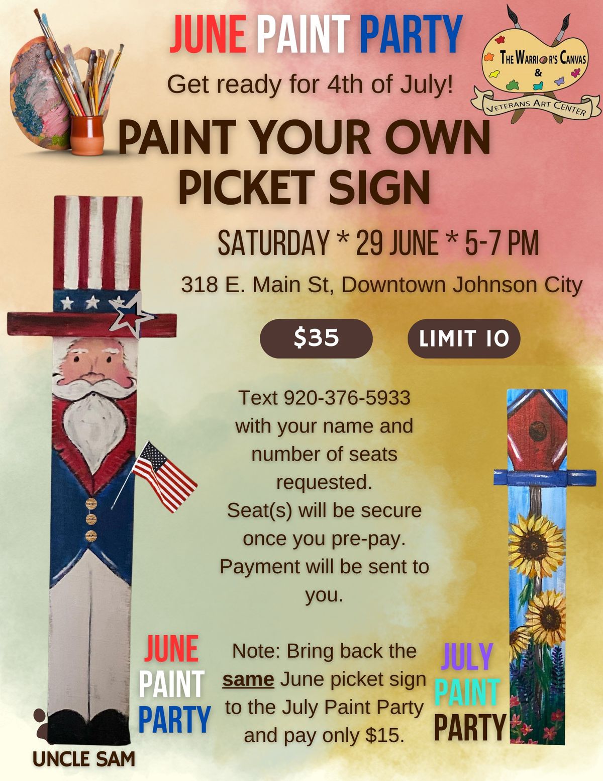 June Paint Party & Uncle Sam