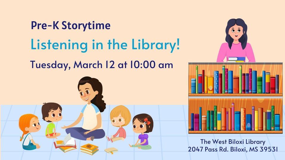 Pre-K Storytime: Listening in the Library!