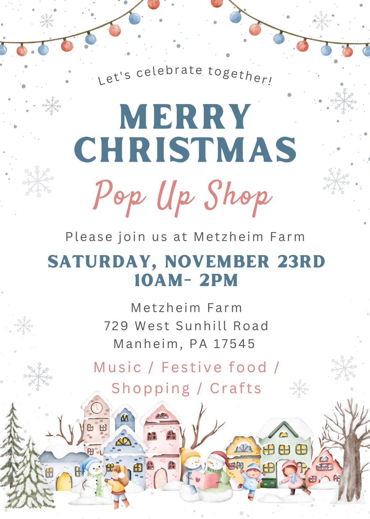 Christmas Pop Up Shop at Metzheim Farm