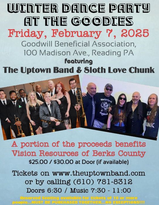 Winter Dance Party with The Uptown Band and Sloth Love Chunk, Reading PA