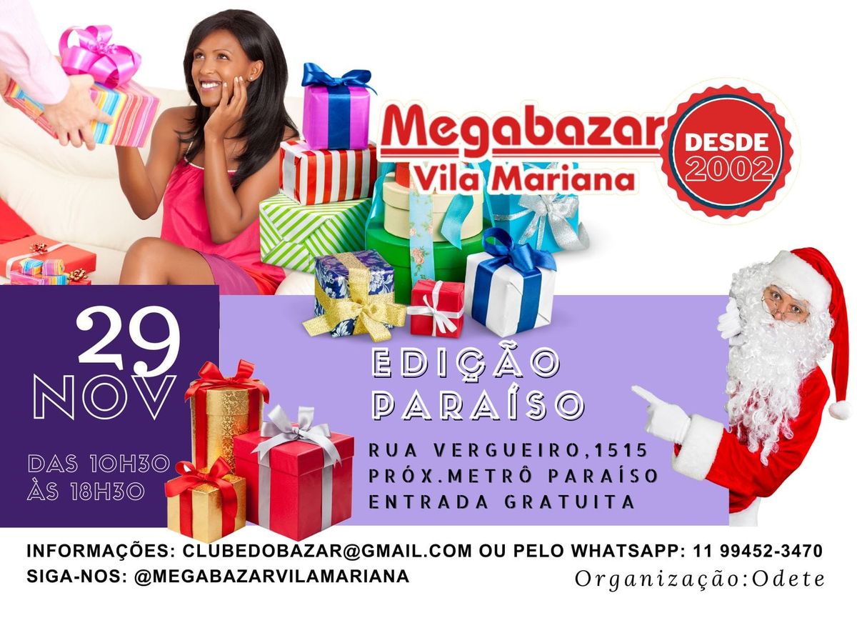 Megabazar Vila Mariana, 29 de Novembro (Edi\u00e7\u00e3o Para\u00edso: pr\u00e9NATAL 2024)