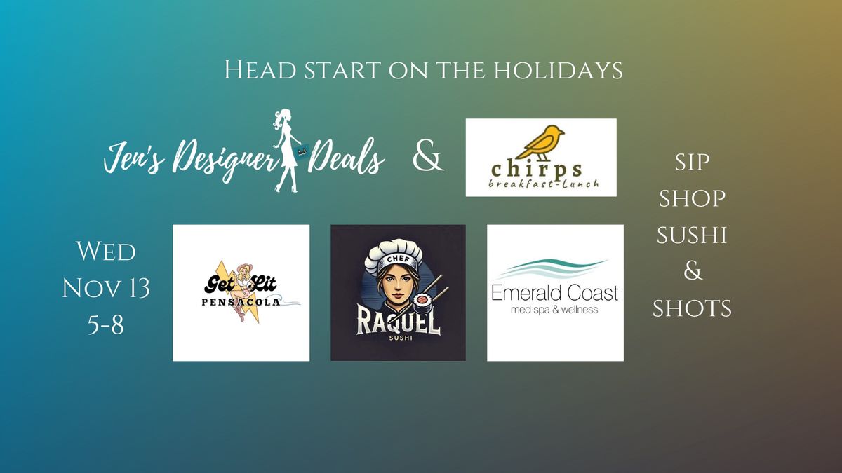 Head Start on the Holidays Sip Shop Sushi & Shots Event