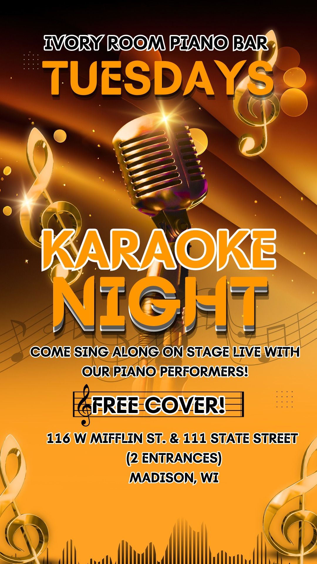 Tuesday Karaoke at Ivory Room Piano Bar!