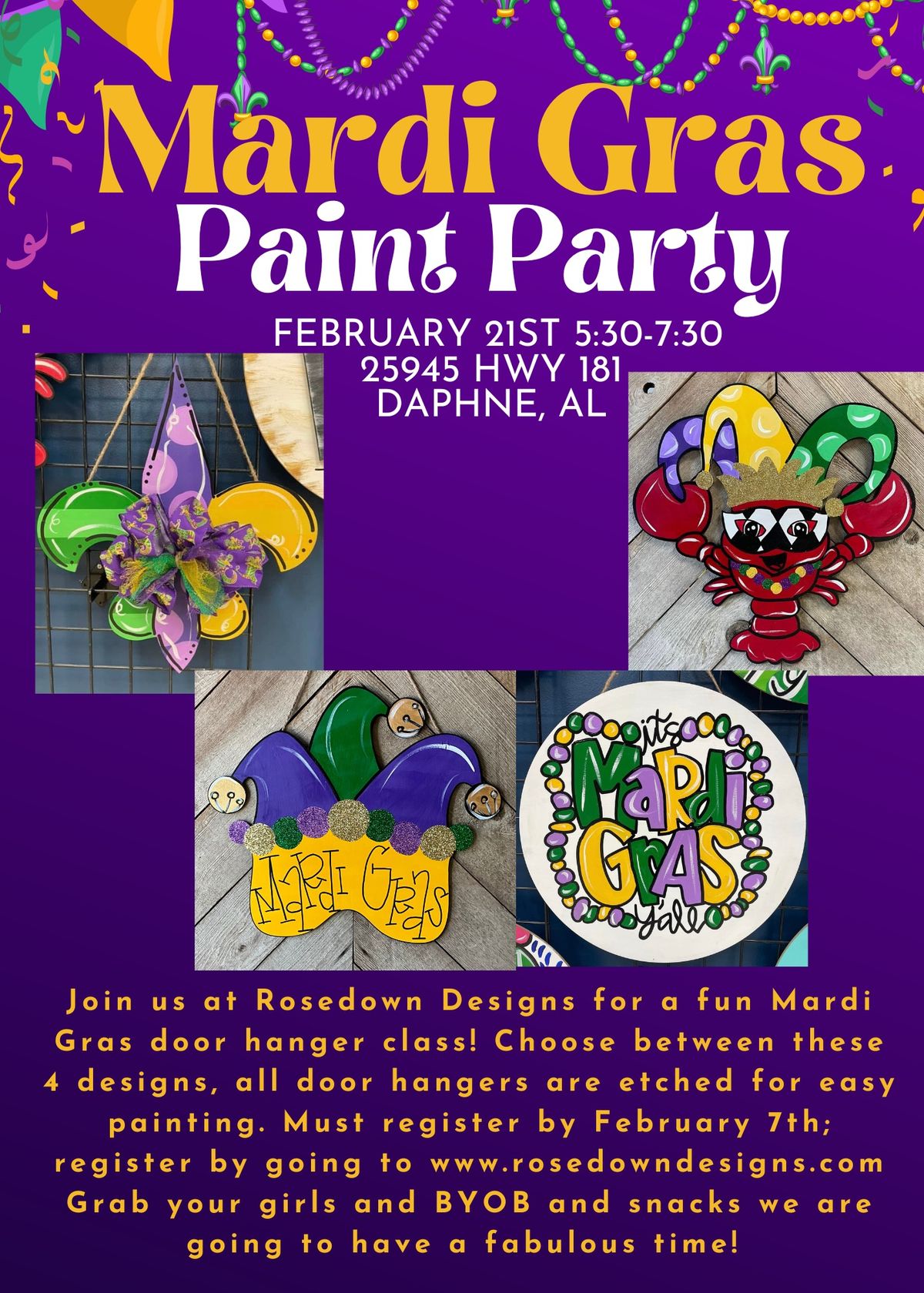 Mardi Gras Paint Party 